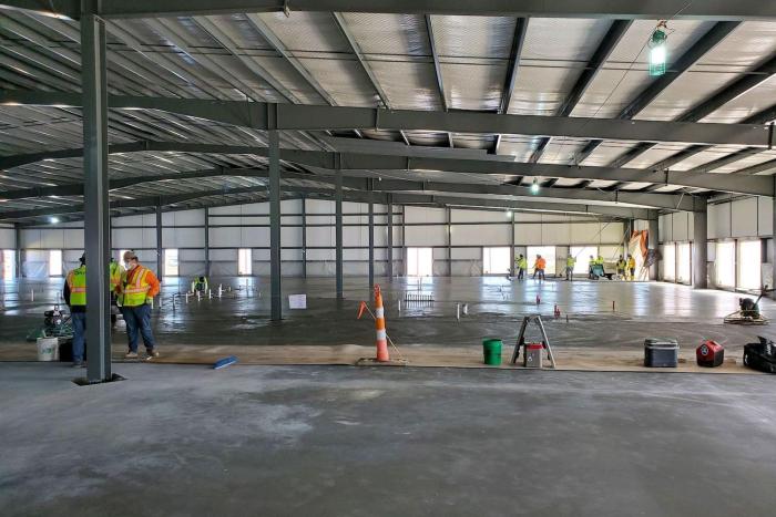 Contractors lay low carbon concrete at Meta data center