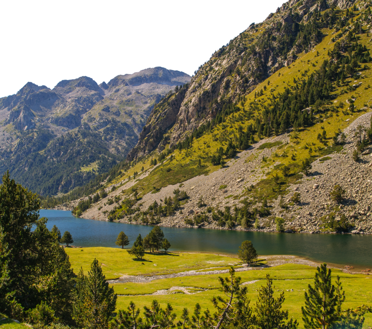 mountains and river