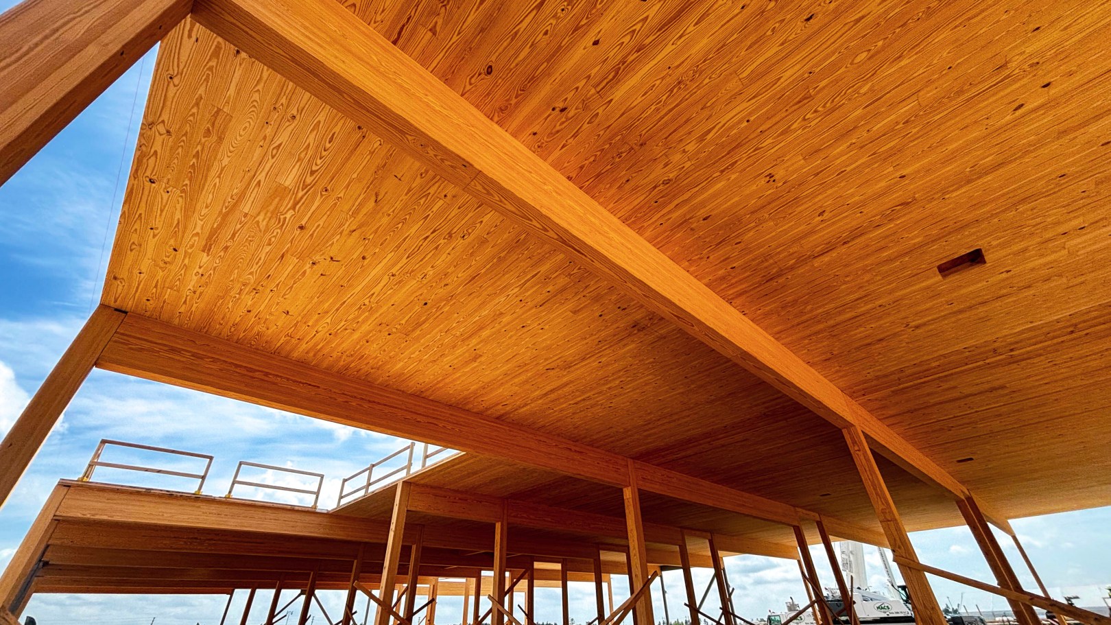 Inside view of timber built structure