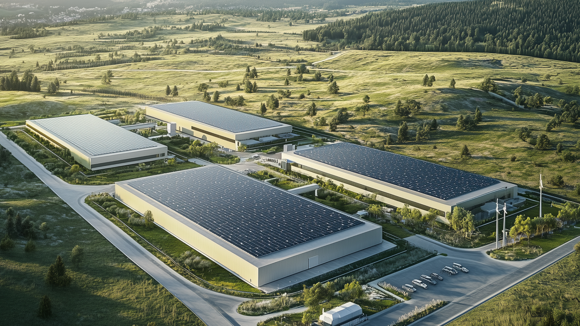 Ariel view of data center